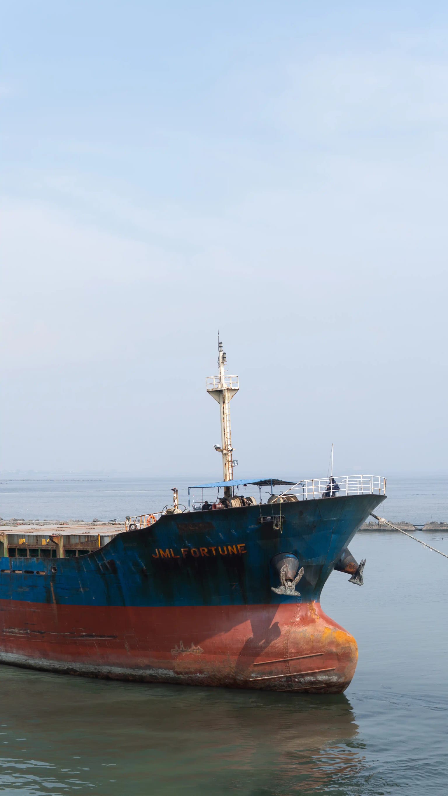 BSB Cargo vessel at port, bow view